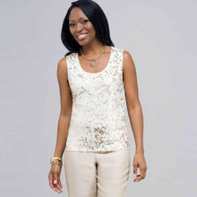 Load image into Gallery viewer, Sleeveless Sequined Top.-Green-0