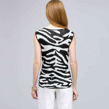 Load image into Gallery viewer, Sequined Animal Print Shell.-Green-1