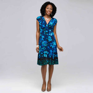 Floral Jersey Dress (Petite)-Green-1