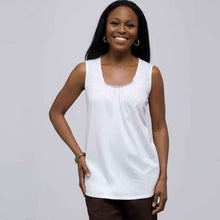 Load image into Gallery viewer, Shirred Front Tank.-Green-0