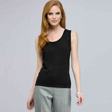 Load image into Gallery viewer, Sleeveless Scoop Neck Shell.-Green-0