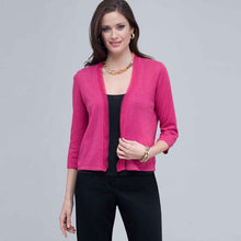 Load image into Gallery viewer, Woven Trimmed Cardigan.-Green-0