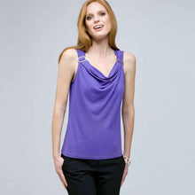 Load image into Gallery viewer, Drape Neck Tank with Buckles.-Green-0