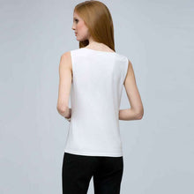 Load image into Gallery viewer, Drape Neck Tank with Buckles.-White-1