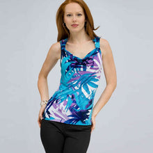 Load image into Gallery viewer, Drape Neck Tank with Knot Detail.-Green-0