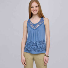 Load image into Gallery viewer, Tank With Applique and Sequins-Green-0