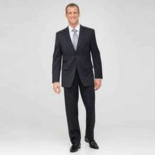 Load image into Gallery viewer, Charcoal Flat Front Athletic Fit Shadow Striped Wool Suit-Green-0