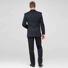 Load image into Gallery viewer, Charcoal Single Pleat Striped Wool Suit-Green-1