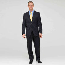 Load image into Gallery viewer, Charcoal Single Pleat Striped Wool Suit-Green-0