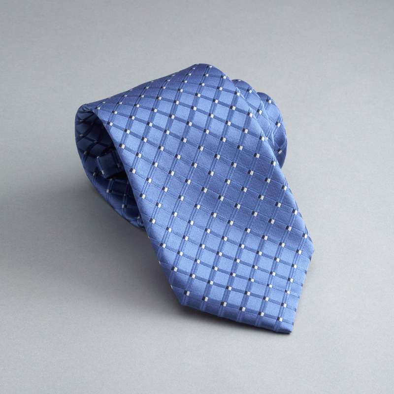 Checked Silk Tie-Green-0