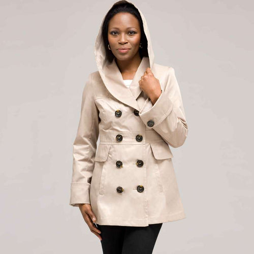 Hooded Trench Coat-Green-0